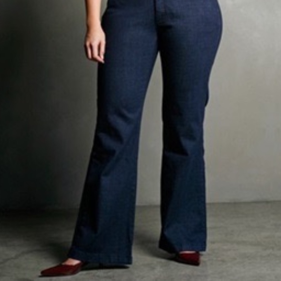 plus size wide leg denim